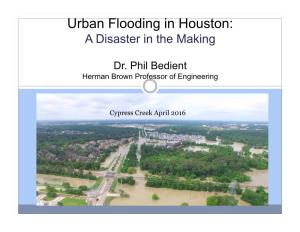 Urban Flooding in Houston: a Disaster in the Making