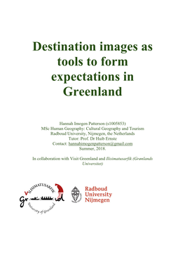 Destination Images As Tools to Form Expectations in Greenland