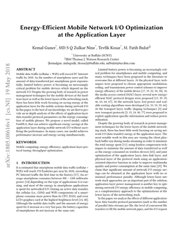 Energy-Efficient Mobile Network I/O Optimization at the Application Layer
