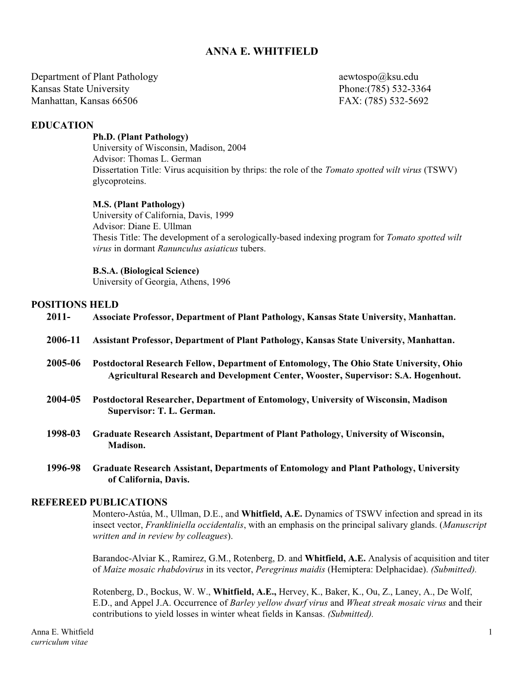 Curriculum Vitae (PDF)