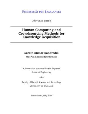Human Computing and Crowdsourcing Methods for Knowledge Acquisition