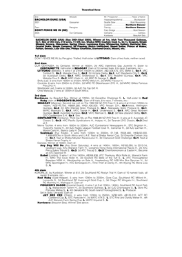 Theoretical Horse BACHELOR DUKE (USA) DON't FENCE ME in (NZ