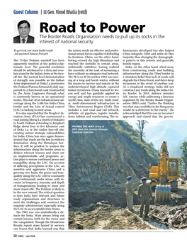 Road to Power the Border Roads Organisation Needs to Pull up Its Socks in the Interest of National Security