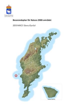 Bevarandeplan För Natura 2000-Området SE0340023 Stora Karlsö