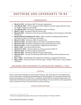 Doctrine and Covenants 78-84