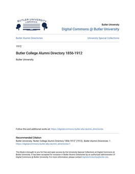 Butler College Alumni Directory 1856-1912