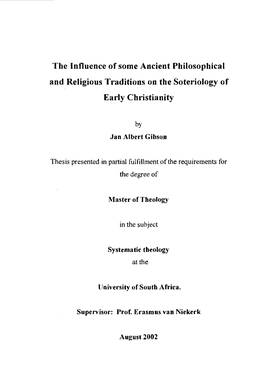 The Influence of Some Ancient Philosophical and Religious Traditions on the Soteriology of Early Christianity