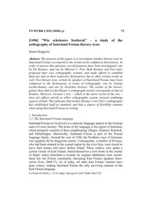 A Study of the Orthography of Saterland Frisian Literary Texts