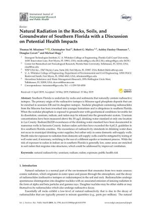 Natural Radiation in the Rocks, Soils, and Groundwater of Southern Florida with a Discussion on Potential Health Impacts