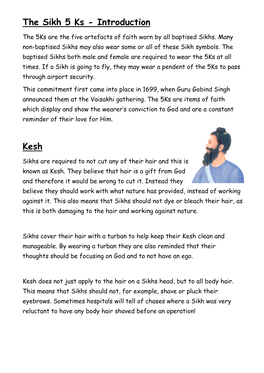 The Sikh 5 Ks - Introduction