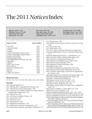 The 2011 Noticesindex