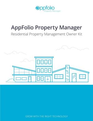 Appfolio Property Manager Residential Property Management Owner Kit