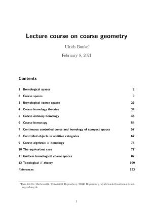 Lecture Course on Coarse Geometry