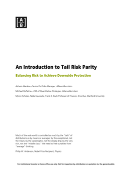 An Introduction to Tail Risk Parity