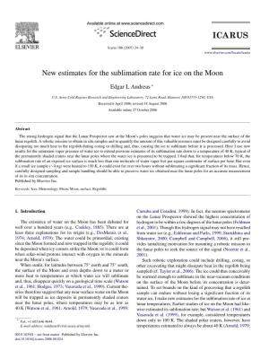 New Estimates for the Sublimation Rate for Ice on the Moon