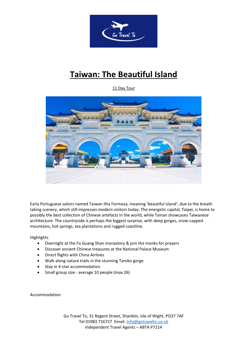 Taiwan: the Beautiful Island