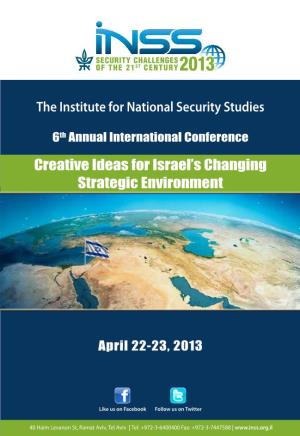 The Institute for National Security Studies Creative Ideas for Israel's