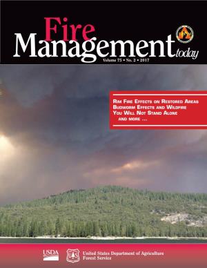 Fire Management Today Is Published by the Forest Service of the U.S