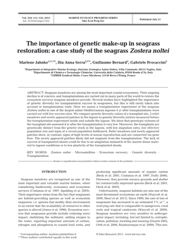 The Importance of Genetic Make-Up in Seagrass Restoration: a Case Study of the Seagrass Zostera Noltei