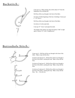 Backstitch : Buttonhole Stitch