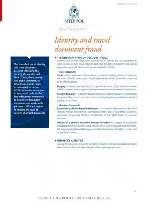 Identity and Travel Document Fraud