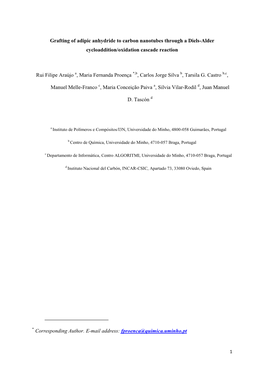 Grafting of Adipic Anhydride to Carbon Nanotubes Through a Diels-Alder Cycloaddition/Oxidation Cascade Reaction
