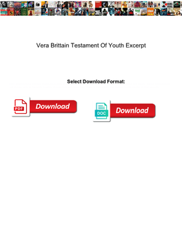 Vera Brittain Testament of Youth Excerpt