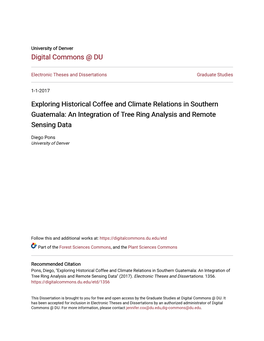 Exploring Historical Coffee and Climate Relations in Southern Guatemala: an Integration of Tree Ring Analysis and Remote Sensing Data