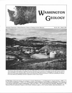 Washington Geology, V, 21, No. 1, March 1993