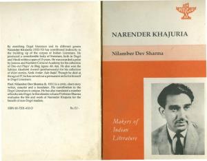 Narender Khajuria (Nilamber Dev Sharma)