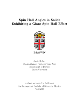 Spin Hall Angles in Solids Exhibiting a Giant Spin Hall Effect