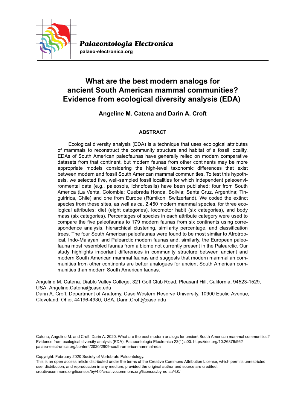 Evidence from Ecological Diversity Analysis (EDA)