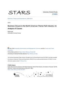 Business Closure in the North American Theme Park Industry: an Analysis of Causes