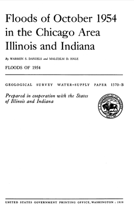 Floods of October 1954 in the Chicago Area Illinois and Indiana