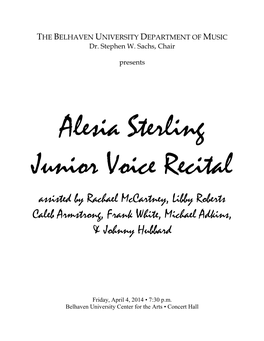 Alesia Sterling Junior Voice Recital