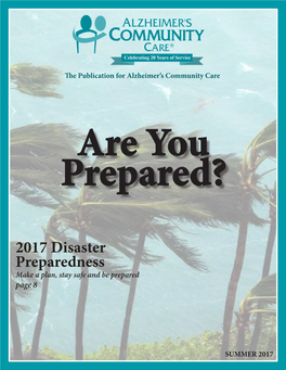 2017 Disaster Preparedness Make a Plan, Stay Safe and Be Prepared Page 8