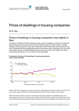 Prices of Dwellings in Housing Companies