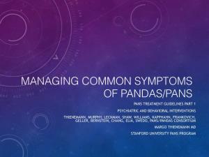 Managing Common Symptoms of Pandas/Pans Pans Treatment Guidelines Part 1
