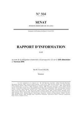 Rapport D'information