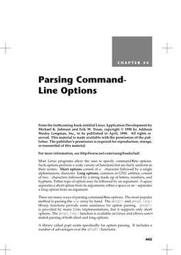 Parsing Command- Line Options