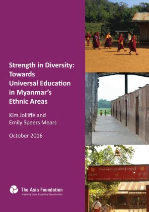 Towards Universal Education in Myanmar's Ethnic Areas