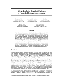 All-Action Policy Gradient Methods: a Numerical Integration Approach