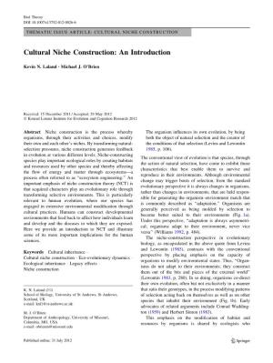 Cultural Niche Construction