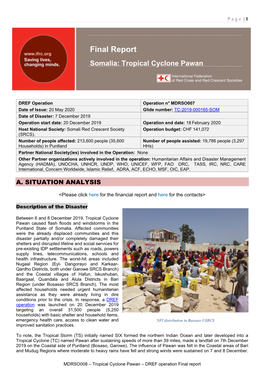 Final Report Somalia: Tropical Cyclone Pawan