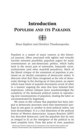 Introduction: Populism and Its Paradox