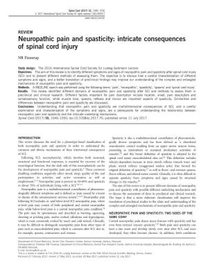 Neuropathic Pain and Spasticity: Intricate Consequences of Spinal Cord Injury