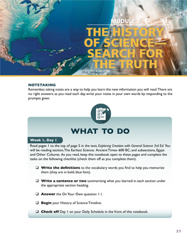 The History of Science— Search for the Truth