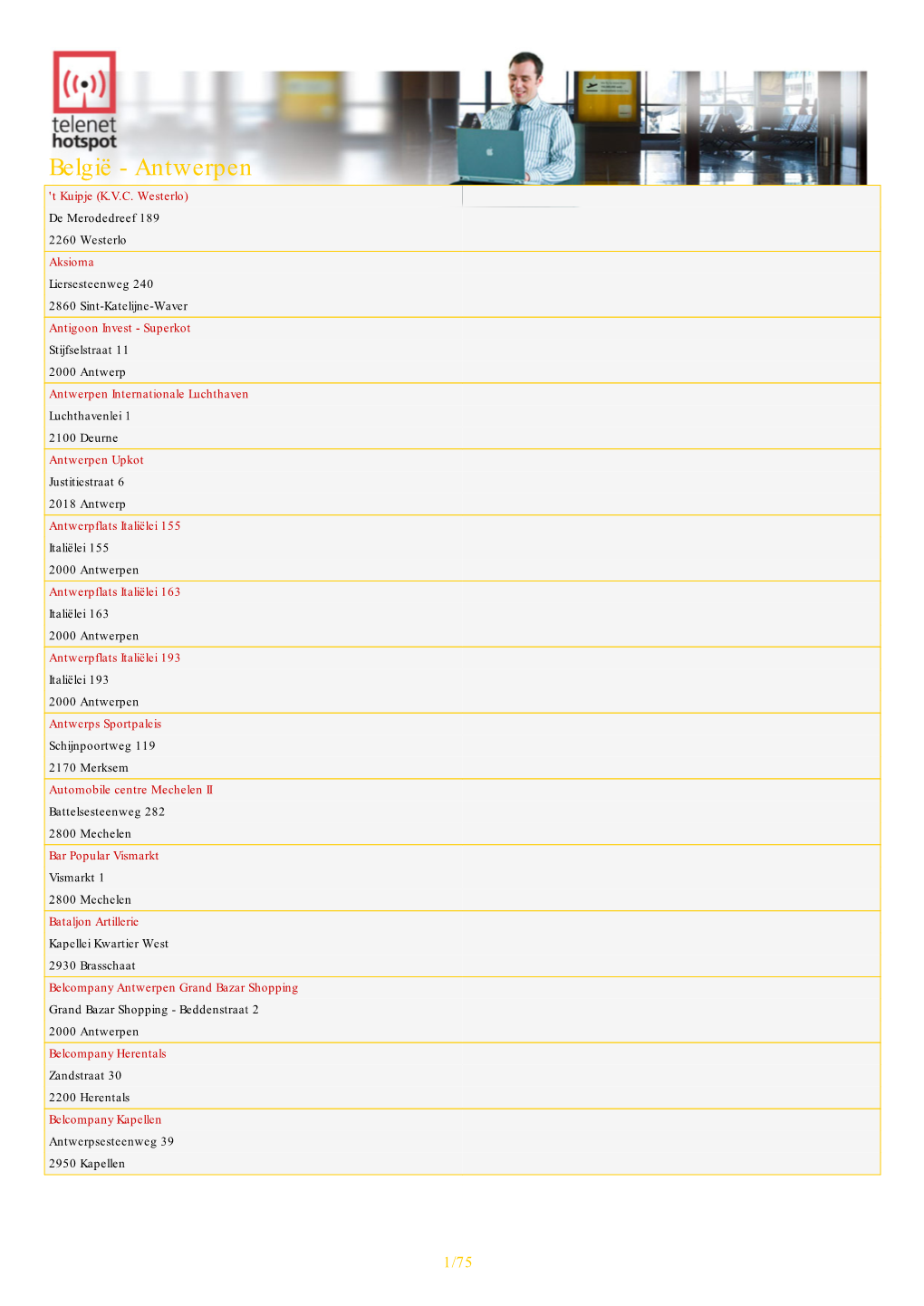 Download Onze Hotspot Locaties in Excel Formaat (PDF)