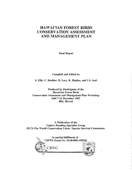 Hawaiian Forest Birds CAMP 1992.Pdf