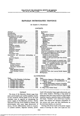 Bulletin of the Geological Society of America Vol. 80. Pp. 1541-1596, 11 Figs. Octobber 1949 Hawaiian Petrographic Province by G